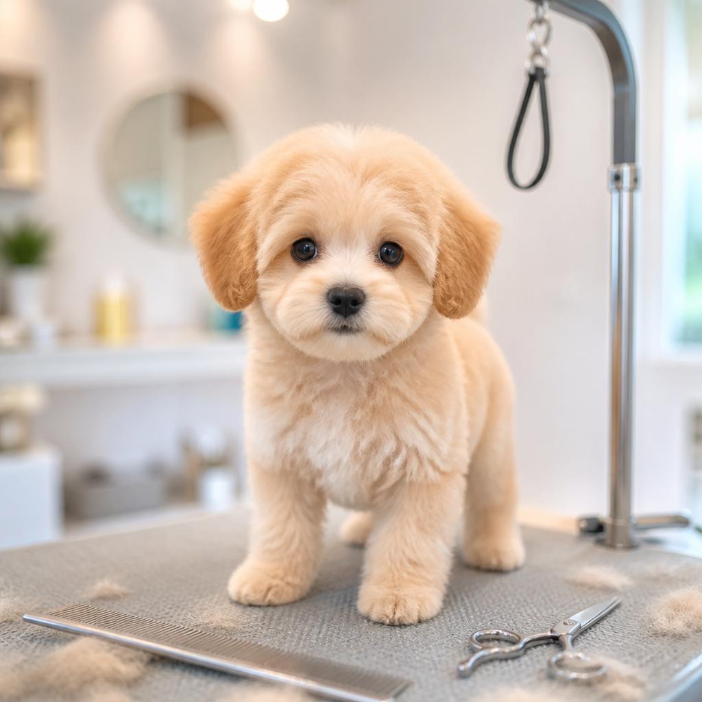 子犬にとっての初めてのトリミングは特別な体験！