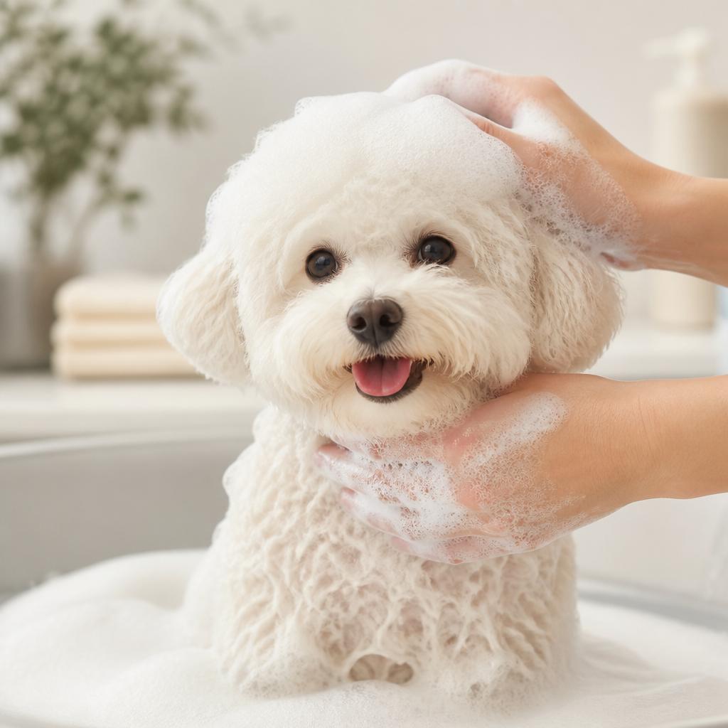 愛犬に優しいシャンプーサービスでビションプーをふわふわに！