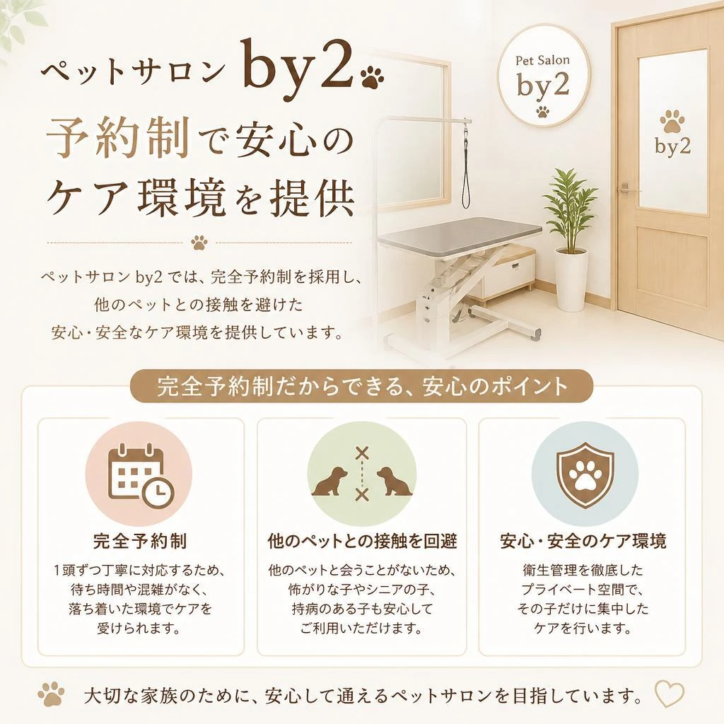 他のペットと接触しない安心のプライベート空間
