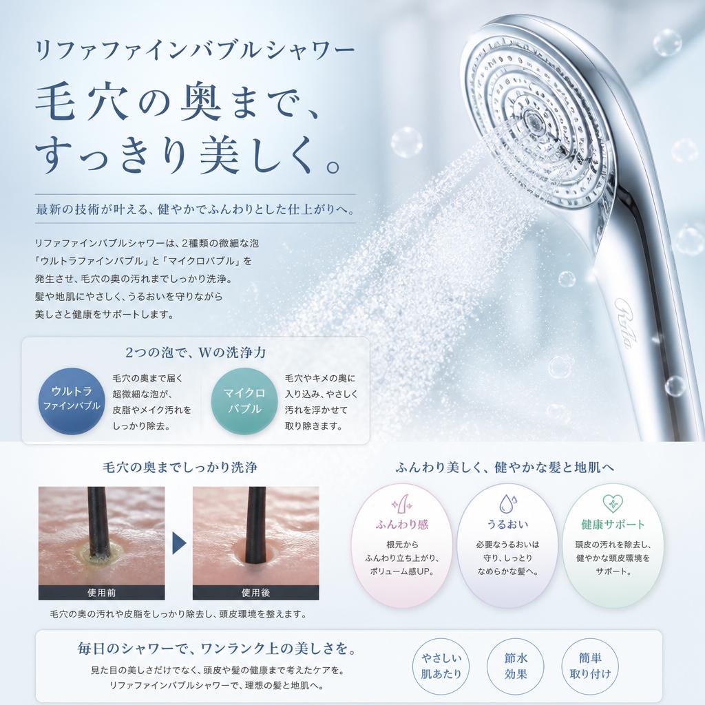 リファファインバブルシャワーの効果