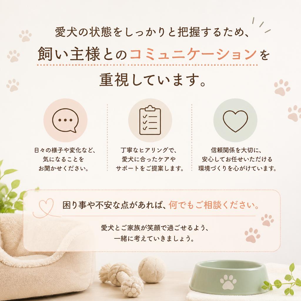 飼い主様も安心のサポート