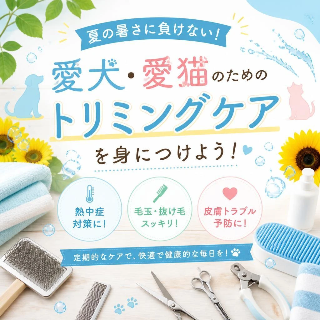夏の暑さに負けない！愛犬・愛猫のためのトリミングケアを身につけよう！