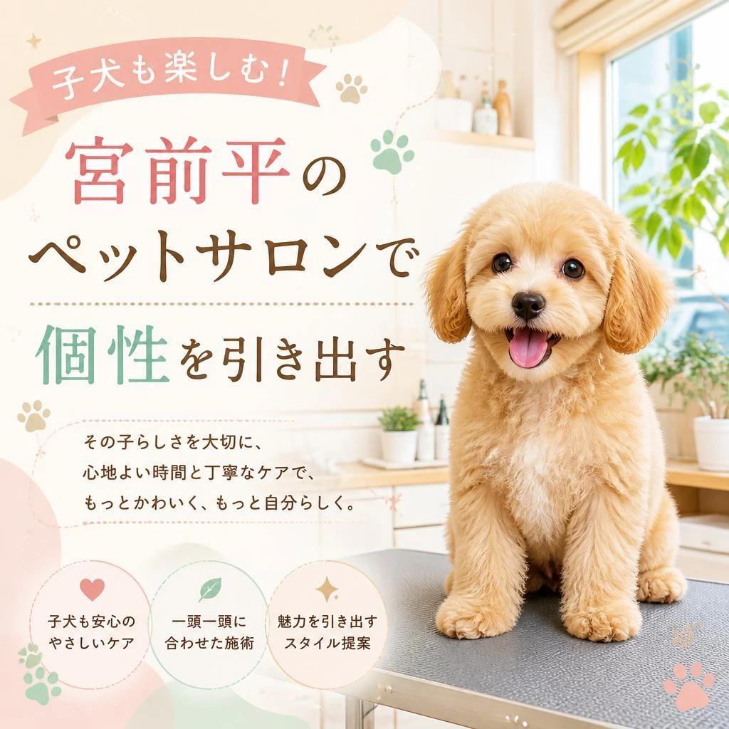 子犬も楽しむ！宮前平のペットサロンで個性を引き出す