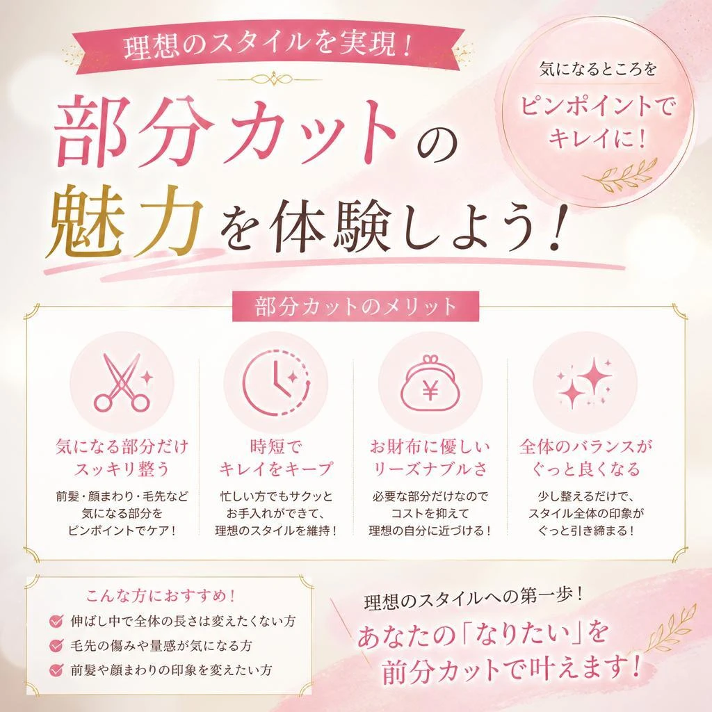 理想のスタイルを実現！部分カットの魅力を体験しよう！